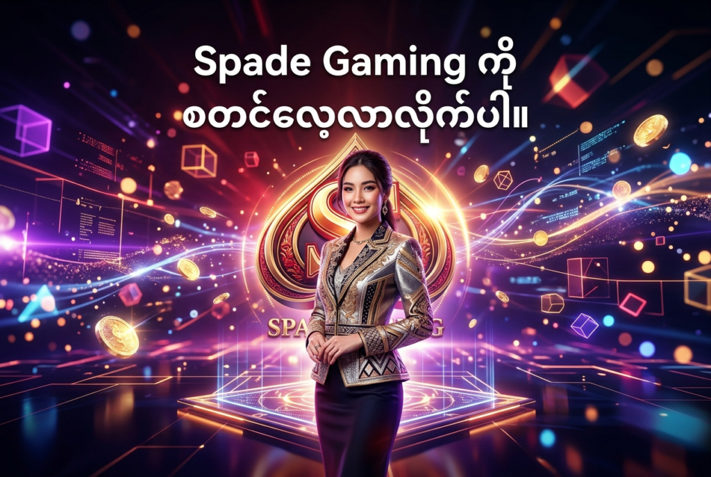 Spade Gaming အကြောင်းကို ပိုမိုရှင်းလင်းစွာ စတင်လေ့လာနိုင်ရန် ဖိတ်ခေါ်ထားသည့် ပုံရိပ်ဖြစ်ပါသည်။ အသုံးပြုသူများအနေဖြင့် ဂိမ်းလောက၏ အတွေ့အကြုံသစ်များကို စတင်ခံစားနိုင်ရန်အတွက် လမ်းညွှန်ချက်များကို ဖော်ပြပေးထားပါသည်။